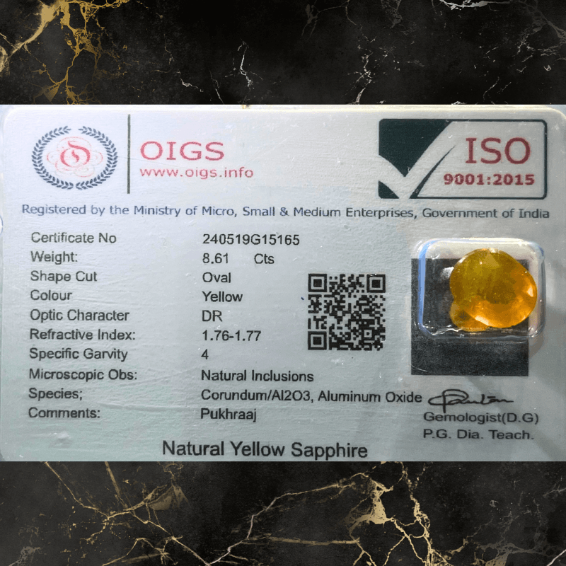 Pukhraj Yellow Sapphire - Economic (8.61ct/9.38rt)